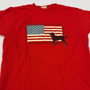 Black Dog T-Shirt with American Flag Design